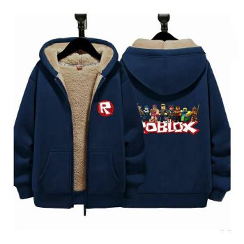 Roblox Boys Girls Kid's Winter Sherpa Lined Zip Up Sweatshirt Jacket Hoodie 2