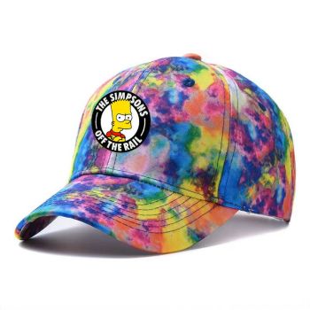 Simpsons Tie-dyed Snapback Hat Adjustable Flat Bill Baseball Cap
