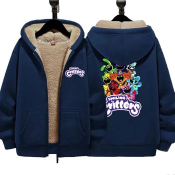 Smiling Critters Unisex Boy's Girls Winter Warm Sherpa Lined Zip Up Sweatshirt Fleece Jacket