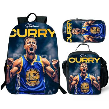 Stephen Curry Backpack and Lunch box NBA school bag Waterproof Bookbag Laptop bag Travel bag Kids Gifts Idea