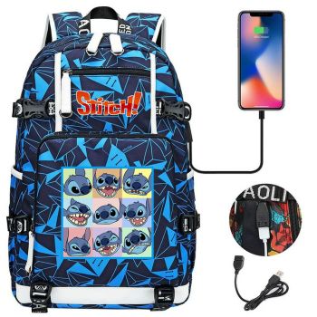 Stitch 19" Large Capacity Backpack 600D Oxford Waterproof Bookbag