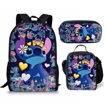 Stitch Backpack and Lunch box Stitch school bag Waterproof Bookbag Laptop bag Travel bag Kids Gifts Idea