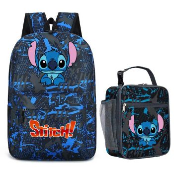 NEW Stitch Backpack for School Book bag Lunch box Waterproof School bag Boys Gifts