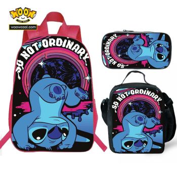 Stitch Backpack Lunch box School Bag Kids Bookbag