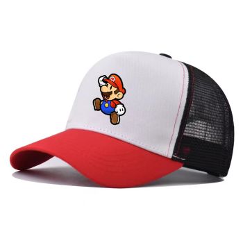 Super Mario Snapback Hat Adjustable Flat Bill Baseball Cap