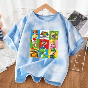 Super Mario Tie dye T-Shirt Kids Cotton Shirt 1