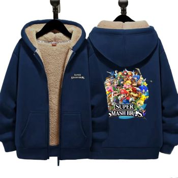 Super Smash Bros Boys Girls Kid's Winter Sherpa Lined Zip Up Sweatshirt Jacket Hoodie 1