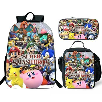 Super Smash Bros backpack boys for girl school Lunch box School Bag