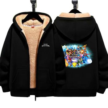 Super Smash Bros Boys Girls Kid's Winter Sherpa Lined Zip Up Sweatshirt Jacket Hoodie 