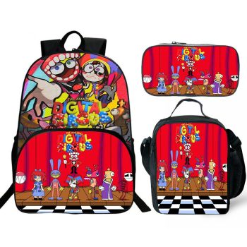 The Amazing Digital Circus Backpack and Lunch box For School Bag Boys Girls Bookbag with Lunch Bag Pen Case