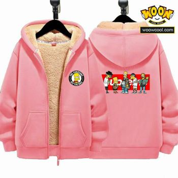 The Simpsons Unisex Boy's Girls Winter Warm Sherpa Lined Zip Up Sweatshirt Fleece Jacket 1