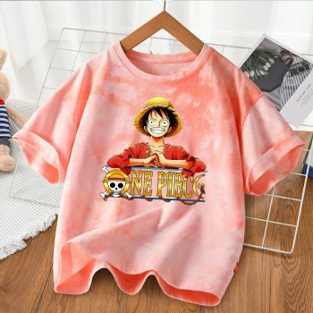 Tie dye One Piece Luffy kids Cotton Shirt 1