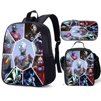 Ultraman Backpack and Lunch box for School Bag Waterproof Bookbag Kid Gifts