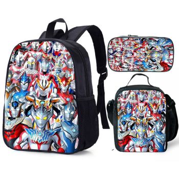 Ultraman Backpack For School Bag Ultraman Bookbag Lunch bag Boys Girls Birthday Gift