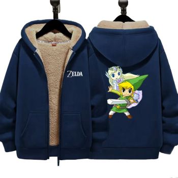 Zelda Unisex Boy's Girls Winter Warm Sherpa Lined Zip Up Sweatshirt Fleece Jacket