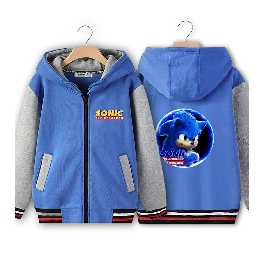 UK Sonic The Hedgehog Kids Boys Cartoon Hoodie Sweatshirt Pullover Jumper Jacket 
