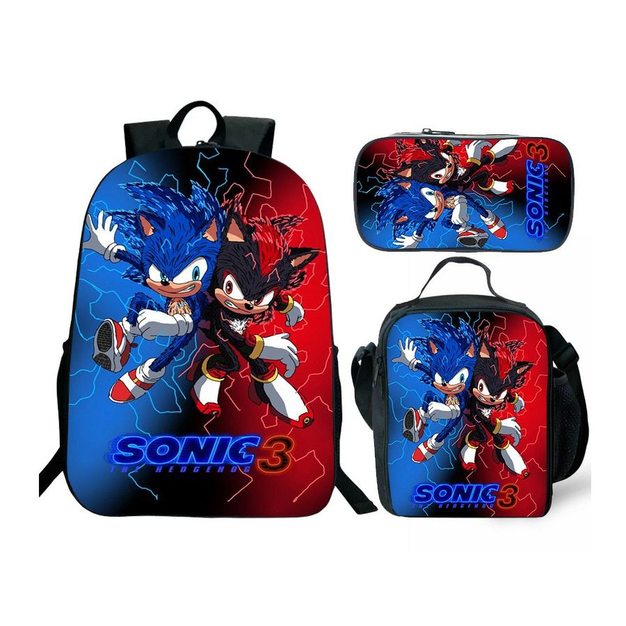 Sonic The Hedgehog Bookbag Boys Cool Sonic Backpack Lunchbox Pencil case