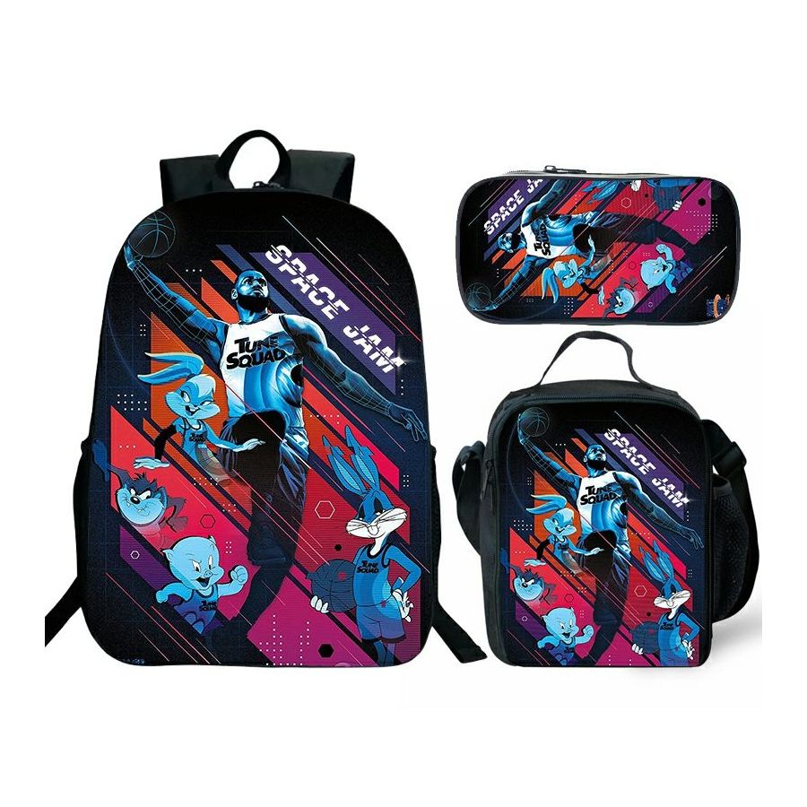 Space Jam backpack kids boys school Lunch box School Bag