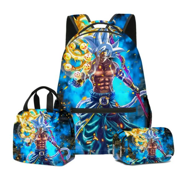 3pcs Dragon Ball Backpack and Lunch box Pencil bag Dragon Ball Bookbag School Backpack Laptop Bag for Kids Girls Boys 