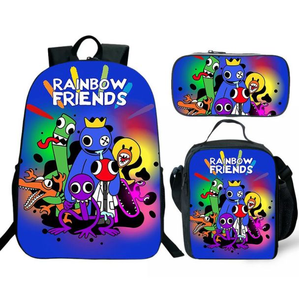 【NEW】Rainbow Friends Backpack Lunch box School Bag Kids Bookbag 1