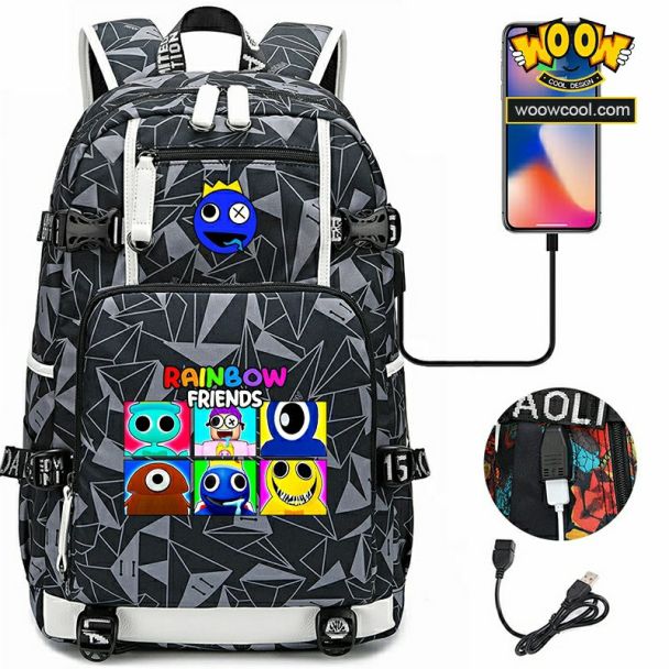 【NEW】Rainbow Friends Backpack Lunch box School Bag Kids Bookbag