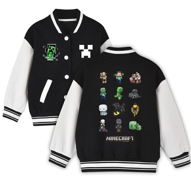 Boys Girls Minecraft Jacket Baseball Jacket Pop Jacket Coats 