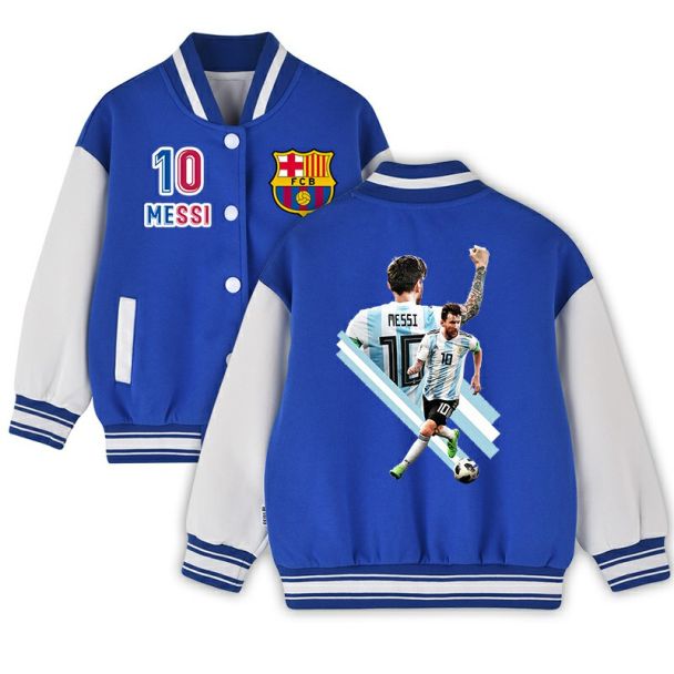 Boys Messi Varsity Jacket Baseball Sweatshirt Hoodie Youth Messi Coats Kids Clothes Coat