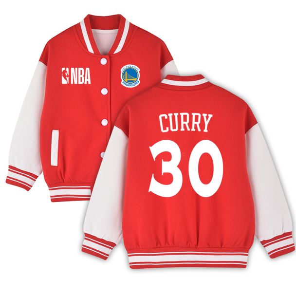 Boys NBA Golden State Warriors Jacket Baseball Jacket Pop Jacket Coats 