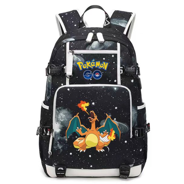 Boys Backpack 600D Oxford Waterproof Charizard Cool Bookbag School Bags for Kids Gifts 