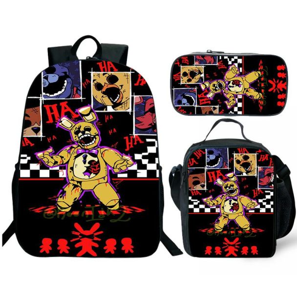 FNAF Party Five Nights at Freddy's Backpack Lunch box School Bag Kid Bookbag 