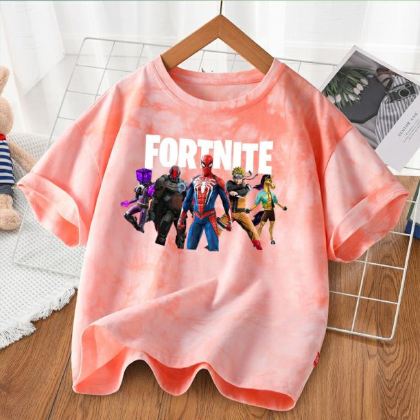 Fortnite Chapter 3 Season 1 Skins Tie dye T-Shirt Kids Cotton Shirt 