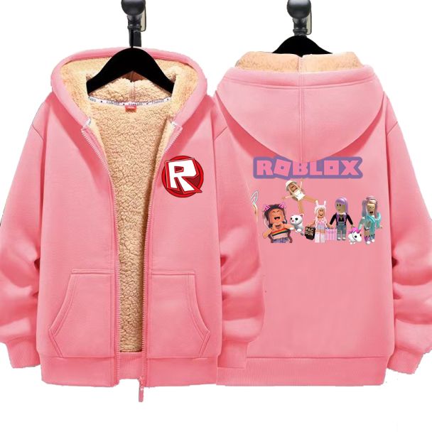 Girls Roblox Hoodie Coats Winter Warm Sherpa Lined Zip Up Sweatshirt Roblox Fleece Jacket