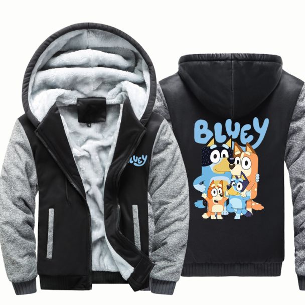 Kids Bluey Boys Girls Kid's Winter Sherpa Lined Zip Up Sweatshirt Jacket Hoodie Camouflage Jackets Thick Fleece Hoodies Winter Coats 
