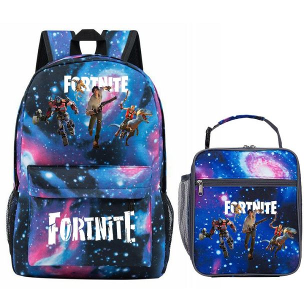 Kids Fortnite Backpack Lunch box School Bag Kids Bookbag (13 color)