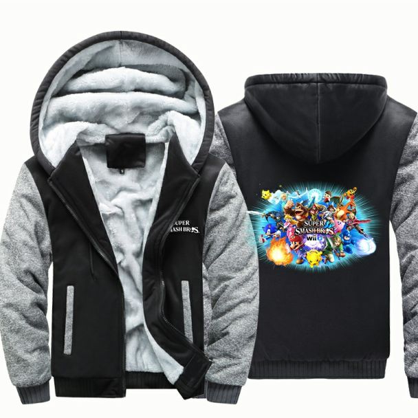 Kids Super Smash Bros Jackets Thick Fleece Hoodies Winter Coats 3