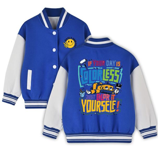 Kids Varsity Jacket Girls Boys Baseball Jacket Bomber Coat School Jackets with Pocket