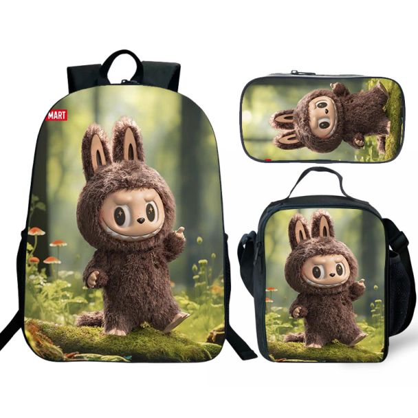 Labubu Backpack Lunch box School Bag Kids Bookbag