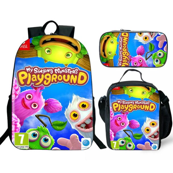 My Singing Monsters Bookbags 3D printed 16" waterproof backpack