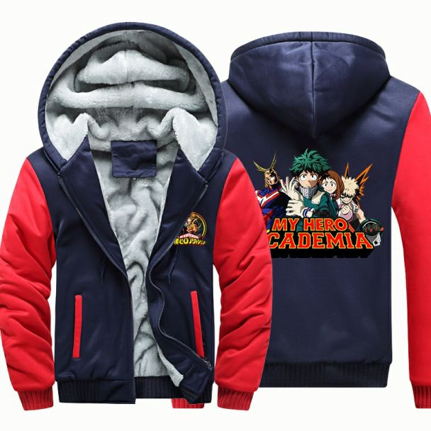 Kids My hero academia Jackets Thick Fleece Hoodies Winter Coats 