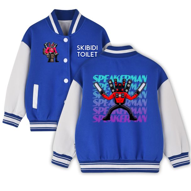 NEW Kids Skibidi toilet titan speakerman Kids Varsity Jacket Girls Boys Baseball Jacket Bomber Coat School Jackets with Pocket