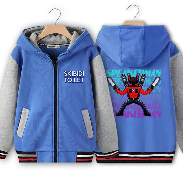 NEW Kids Skibidi toilet titan speakerman Soft Brushed Fleece Zip-Up Hooded Sweatshirt Hoodie for Boys or Girls