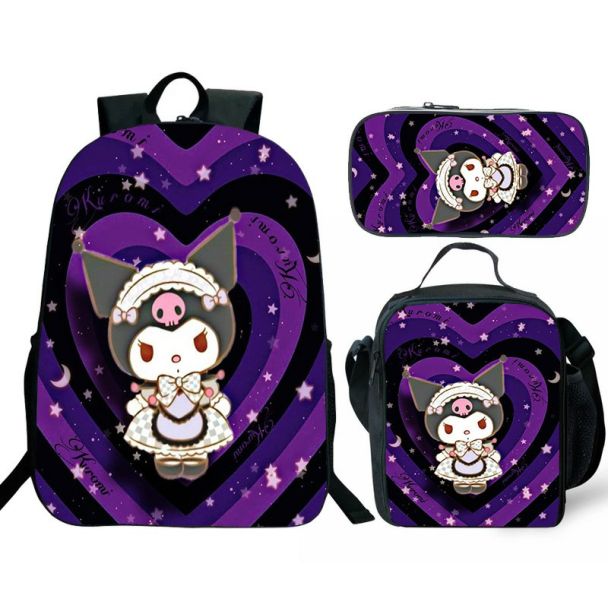 NEW kuromi Backpack and Lunch bag kuromi Bookbag for boy Back to School