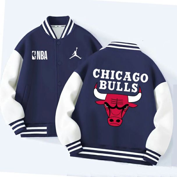 NEW NBA Chicago bulls Kids Varsity Jacket Girls Boys Baseball Jacket Bomber Coat School Jackets with Pocket