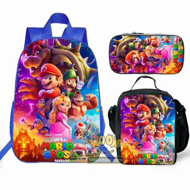 NEW Super Mario  backpack 3D Printed Fashion Travel School Bag Laptop Backpack Black