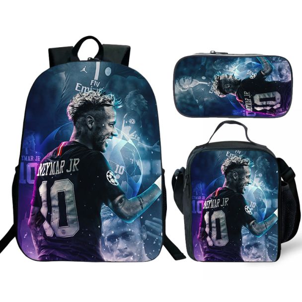 【NEW】Neymar bookback kids boys school Lunch box School Bag Blue