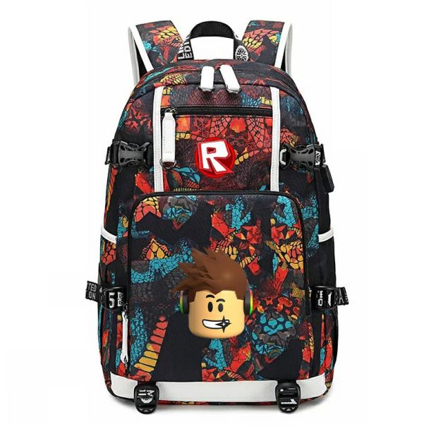 Roblox backpack Boys Girls bookbag With USB port