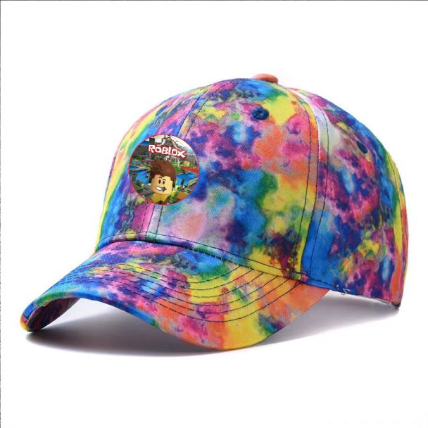 Roblox Tie-dyed Snapback Hat Adjustable Flat Bill Baseball Cap 1