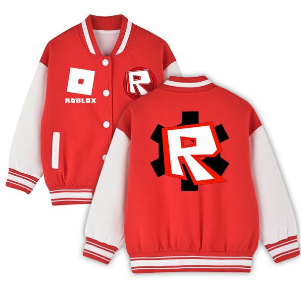Roblox LOGO Kids Varsity Jacket Girls Boys Baseball Jacket Bomber Coat School Jackets with Pocket