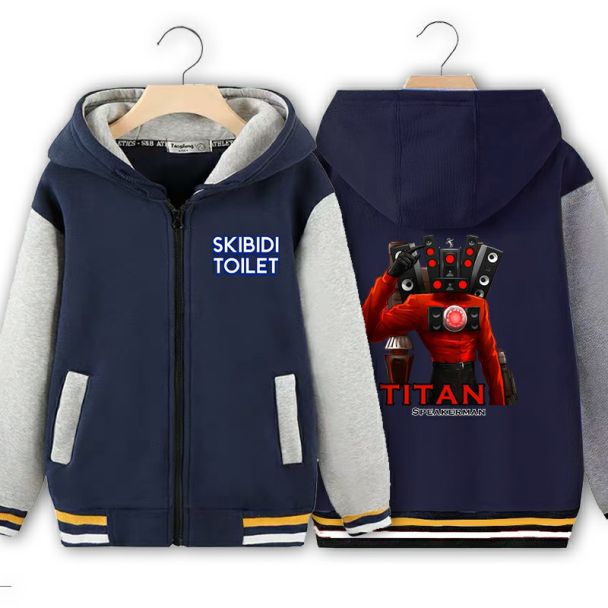 Skibidi toilet titan speakerman Soft Brushed Fleece Zip-Up Hooded Sweatshirt Hoodie