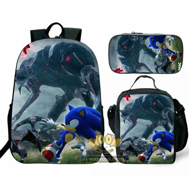 Sonic The Hedgehog Backpack For School Bag Kids Sonic Bookbag